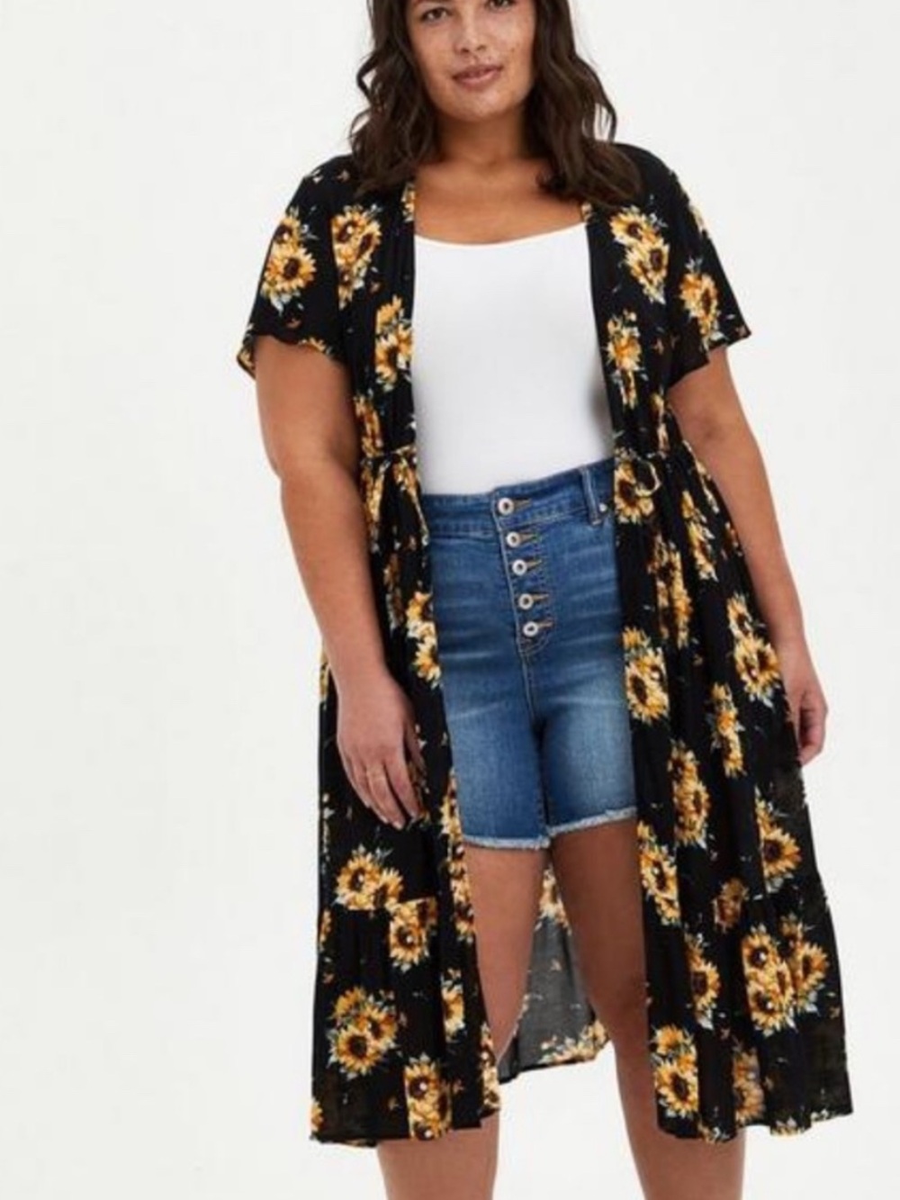 NEW Torrid Black Sunflower Kimono size 2X - new with tags